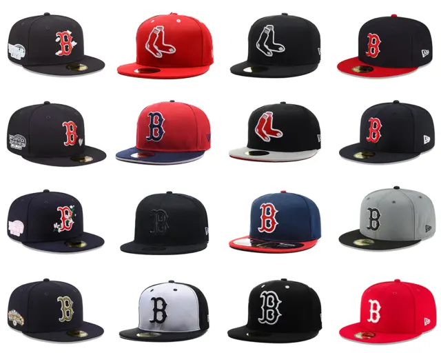 NEW Boston Red Sox New Era Baseball Cap 59FIFTY Hat 5950 Unisex Fitted Hat