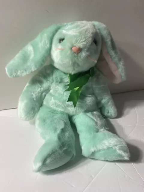 TY Beanie Buddy - HIPPITY the Green Bunny (14 inch) - MWMTs Stuffed Animal Toy