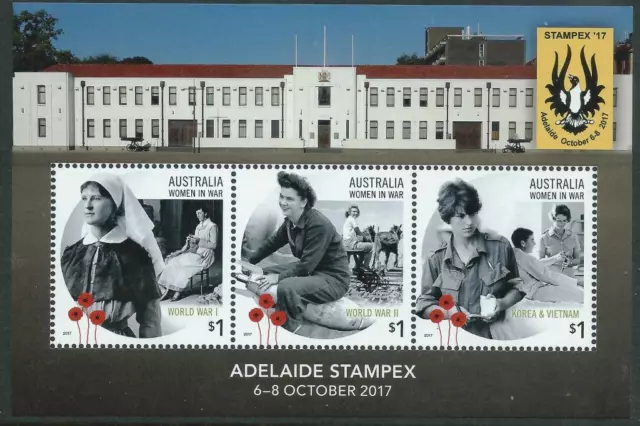 AUSTRALIA - 2017 'WOMEN IN WAR - Adelaide Stampex' Miniature Sheet MNH [D8310]