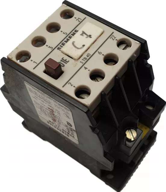 SIEMENS 3TFB40 contactor 11-0A 01E Ie = 20A 110V AC / # 5 4G1 6383