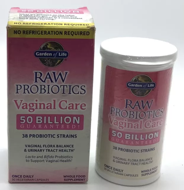 RAW Probiotics Vaginal Care 30 Vegetarian Capsules Garden of Life EXP:1/24