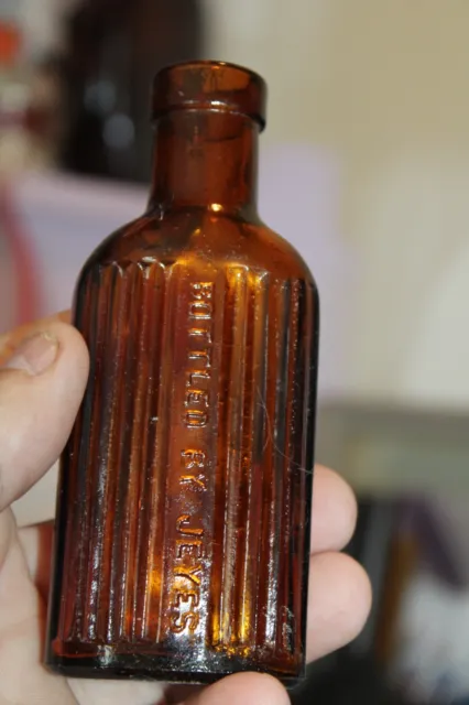Antique, 4 3/4'' Amber, JEYES FLUID, Poison/Chemical  Bottle Item#A-5673