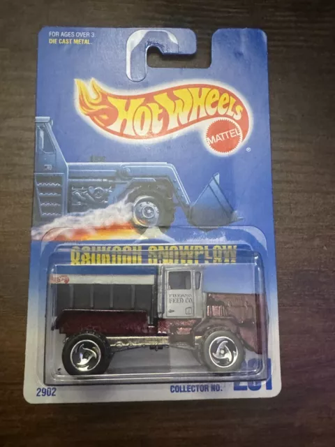 1991 Hot Wheels Collector No. 201 - Oshkosh Snowplow Metallic Burgundy - New