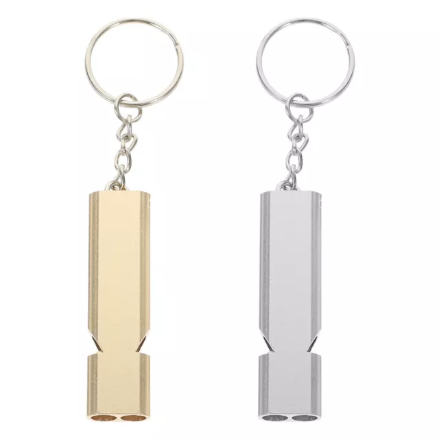 2Pcs Alloy Pet Outdoor Stainless Steel Whistle Training Pets