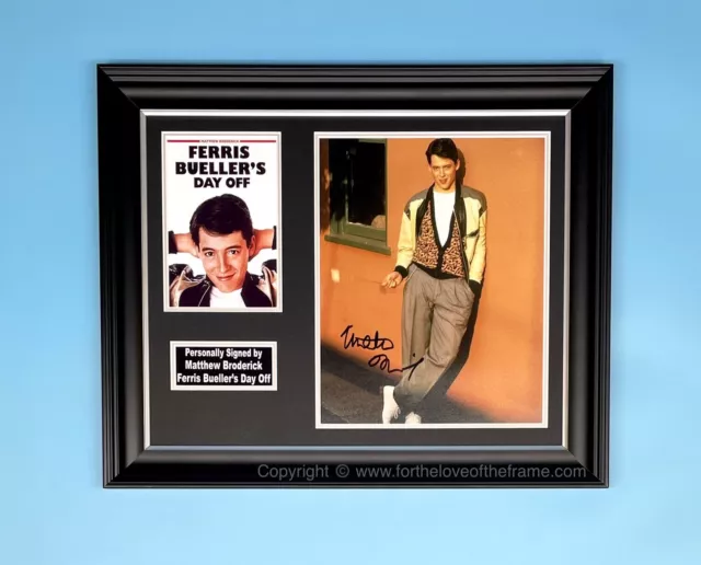 Matthew Broderick Signed Autograph Framed Ferris Buellers Day Off Photo Poster