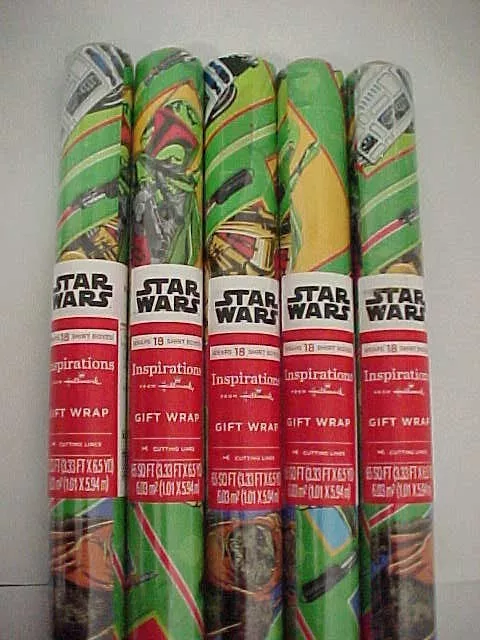 STAR WARS Inspirations Hallmark Christmas Gift Wrapping Paper 65 Sq Ft {5 Rolls}