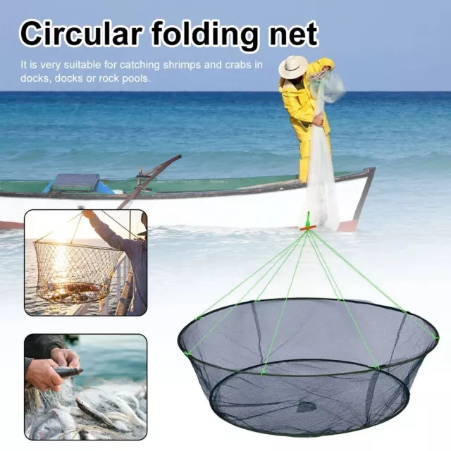 Foldable Drop Net Fishing Landing Net, Prawn Bait Crab Shrimp Pier