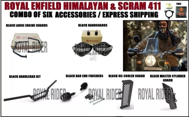 Se adapta a Royal Enfield HIMALAYAN y SCRAM 411 COMBO DE 6 ACCESORIOS...