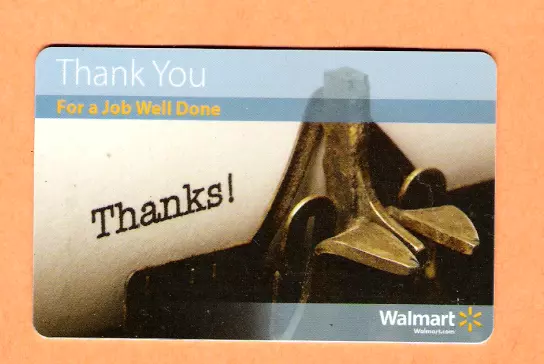 Collectible Walmart Gift Card - Old Typewriter - Thanks! - No Cash Value VL4694