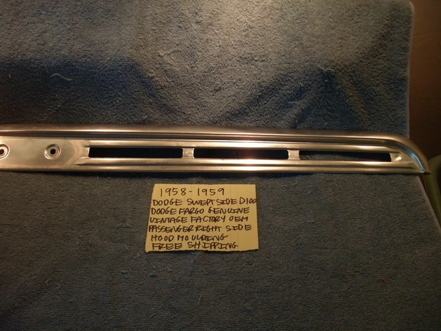 1958-1959 Dodge Sweptside Fargo Mopar Factory Right Hood Molding Free Shipping