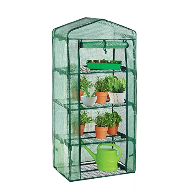 4 Tier Mini Greenhouse Outdoor Garden Plants Grow Green House with PVC Cover