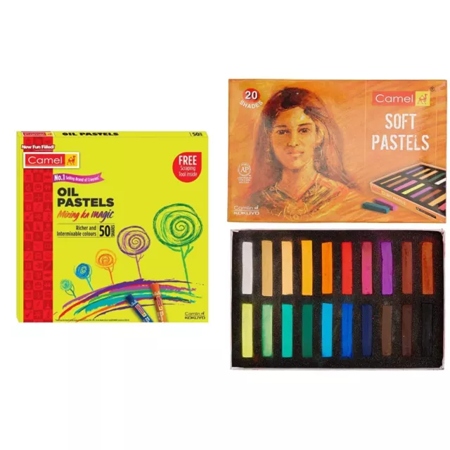 Camlin Kokuyo Oil Pastel Crayons Color 50 Shades Assorted Colours