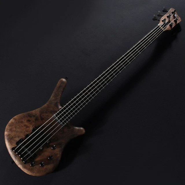 Used '19 Warwick Thumb Bass NT 5st Fretless 1inch Black Walnut Burl Top MEC J/J#