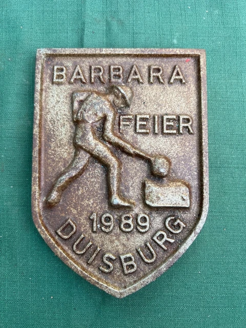 Vintage German metal plate BARBARA FEIER DUISBURG