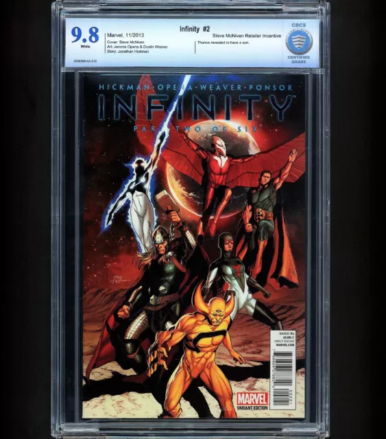 Infinity #2 CBCS 9.8 1ST EX NIHILI APP Variant Thanos Warlock Marvel NM Not CGC