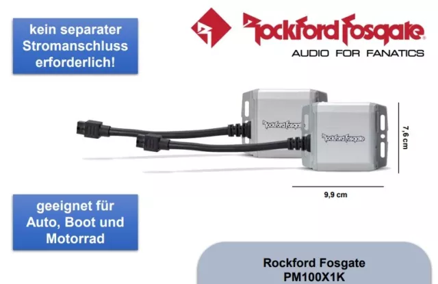 ROCKFORD FOSGATE PM100X1K Punch Amplifier-Set 2 Monoblöcke Bateaux Marine Plein