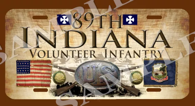 89th Indiana Volunteer Infantry American Civil War Themed vehicle license plate