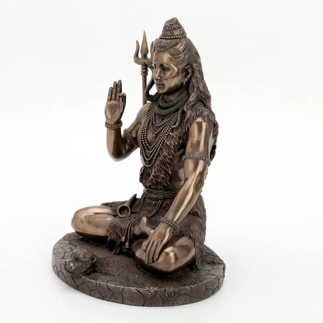 Cold Cast Bronze Hindu God Lord Shiva Meditating Sculpture