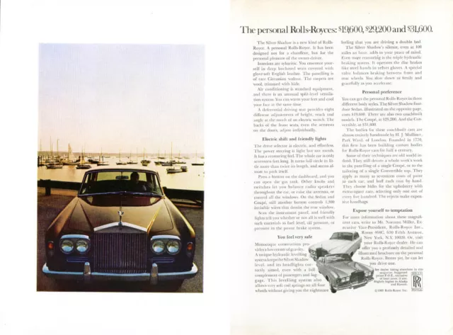 Personal Rolls-Royces $19,600 $29,200 $31,600 ad 1969 2 page