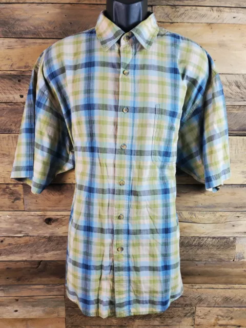 Moose Creek Button-up Shirt Size XL Casual Men Yellow Green Chest 48" Length 30"