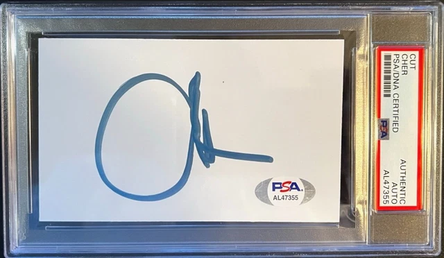 Cher Signed Autographed 3X5 Index Card Psa/Dna Encapsualted Sonny Bono