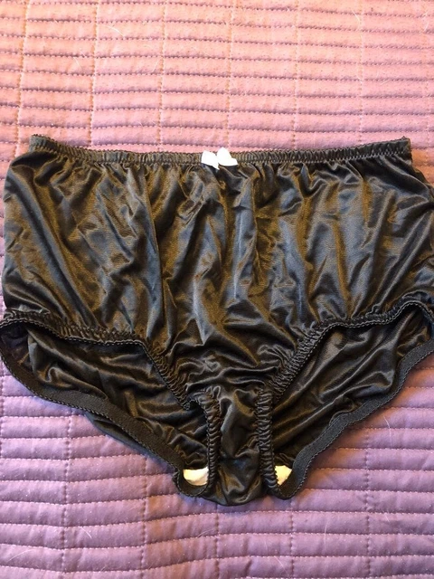 RARE VINTAGE SILKY Satin Satique Black Pinup Panties (S/M) Bettie