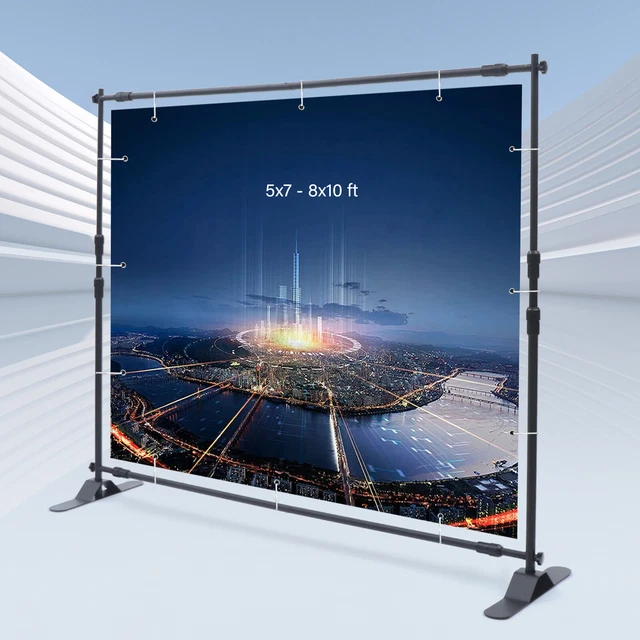 Adjustable Height Bracket Curtain Wall Portable Banner Stand Background Rack