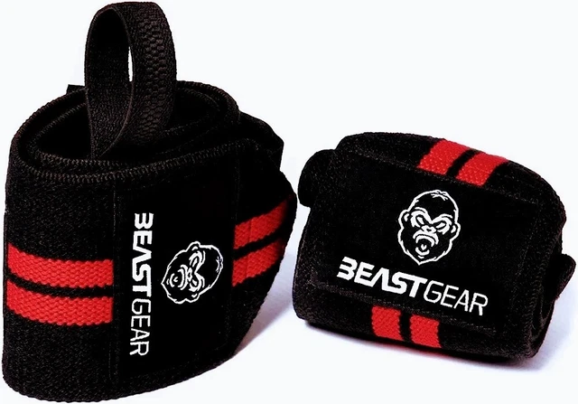 BEAST GEAR WRIST Wraps Heavy Duty Professional Standard Weight Lifting ...