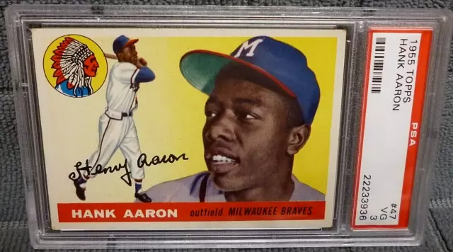 1955 Topps #47 Hank Aaron PSA 3 VG