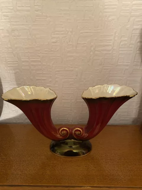 Carlton Ware Rouge Royale Double Fluted Vase