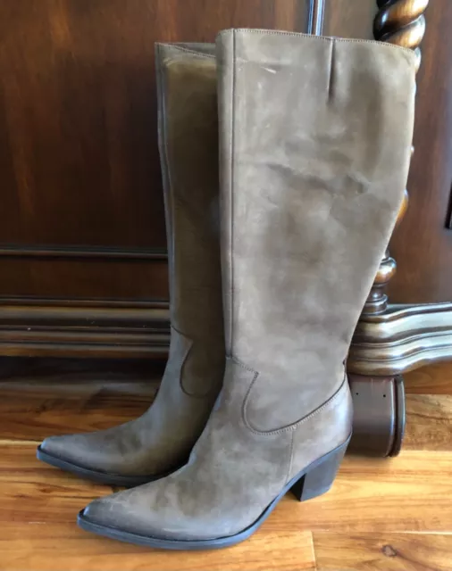 Versnellen willekeurig toxiciteit DONNA PIU BOOTS Brown Nubuck Leather 38 Made in Italy Cowboy Designer Boots  NIB $159.00 - PicClick