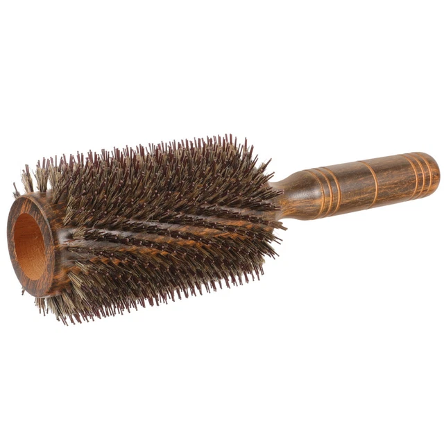 Peine rizador con cerdas de cerdo madera herramientas de peinado cepillo de pelo con rodillos
