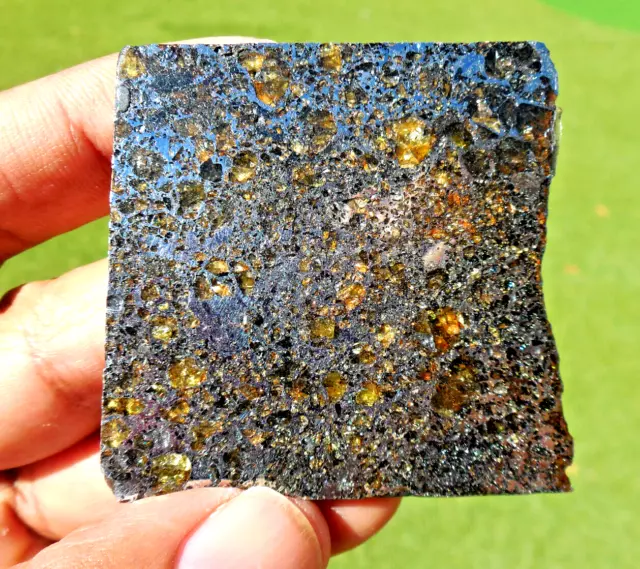 45.2 gram - SEYMCHAN PALLASITE METEORITE Slice - with Beautiful Crystals