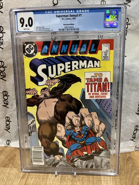 Superman Annual 1 1987 Cgc 9.0 New Slab Dc Comics Newsstand Edition