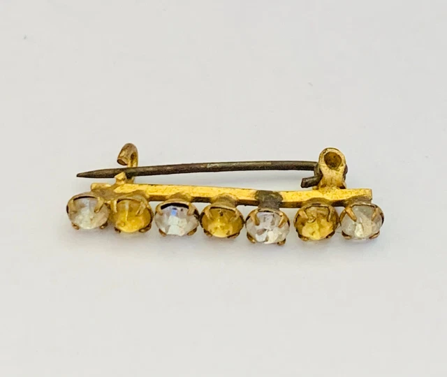 Belle Broche Ancienne Dorée Avec Pierres - Très Bon état (TBE)
