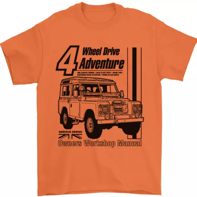 T-shirt da uomo 4 ruote motrici Adventure 4X4 Off Road 100% cotone 4