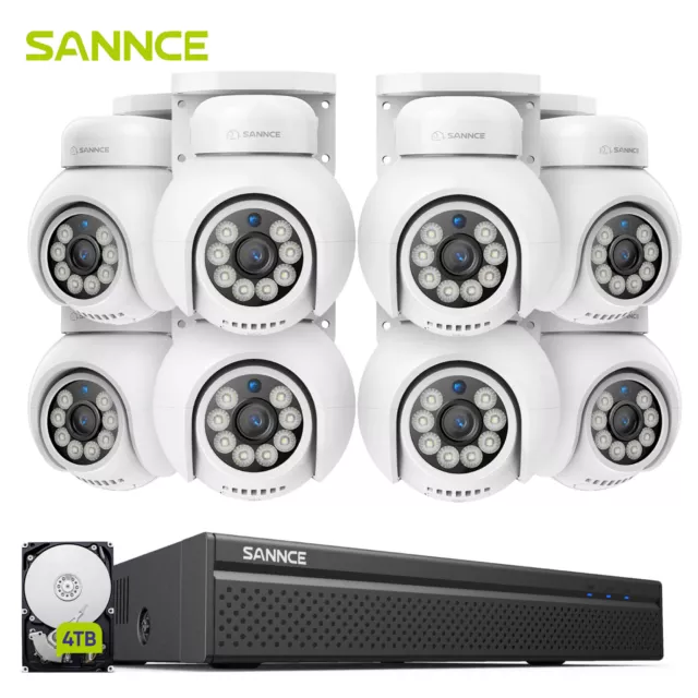 SANNCE 8MP POE Überwachungskamera Set 4K UHD NVR 2-Wege-Audio PT Auto-Tracking