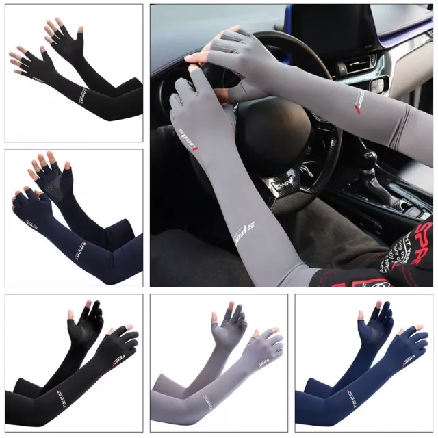 Sun Protection Ice Sleeve Armguards Riding Gloves Ice Arm Sleeves Five-Fingers