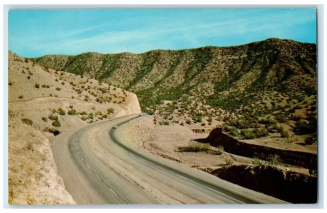 c1950's Four Lane Highway Through Tijeras Canyon East of Albuquerque NM Postcard