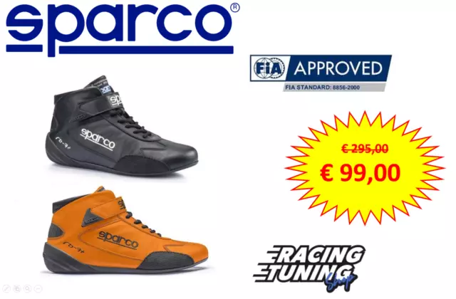 Scarpe Sparco Cross Rb-7+ Omologate Fia 8856-2000 Racing Shoes Hangaroo Leather