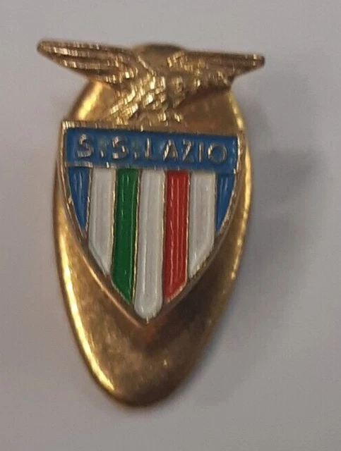 S.S. LAZIO CALCIO - SPILLA ,PIN VINTAGE METALLLO SMALTATO A COLORI, PERFETTA