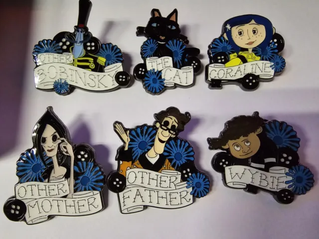 Loungefly Coraline Tattoo Enamel Pin COMPLETE SET of 6