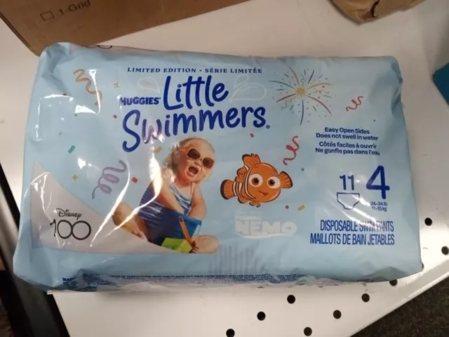 Huggies Little Swimmers Disposable Swim Diapers SIZE 4 Medium 24-34 Lbs 11 Count