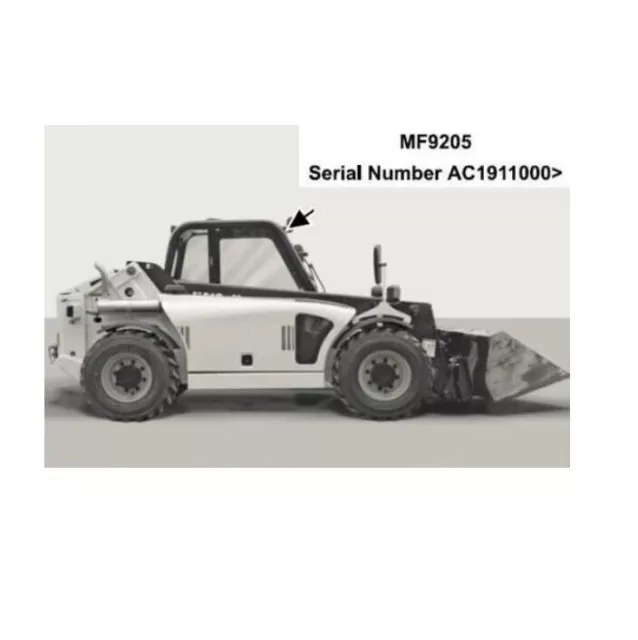 Workshop Service Manual for Massey Ferguson MF9205 Telescopic Handler.