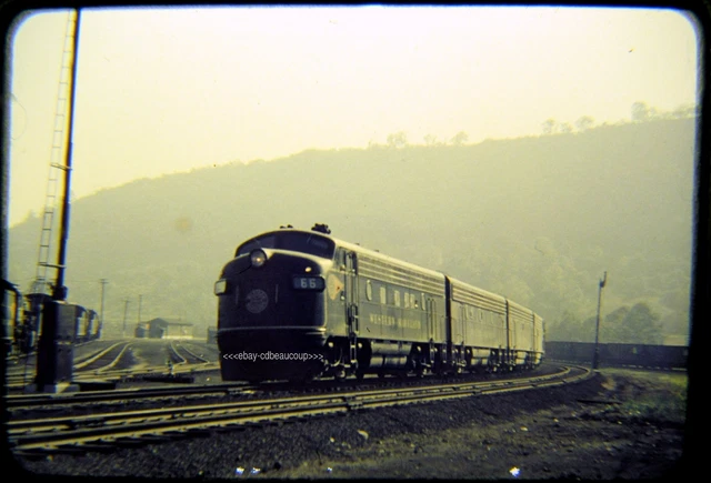 Original Railroad Slide OSLD Western Maryland WM 66 Fire Ball F7 from the 1950s'
