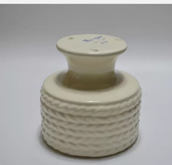 VTG Haeger Pottery Pedestal Planter/Vase Ivory Quilted Look Art Deco 3