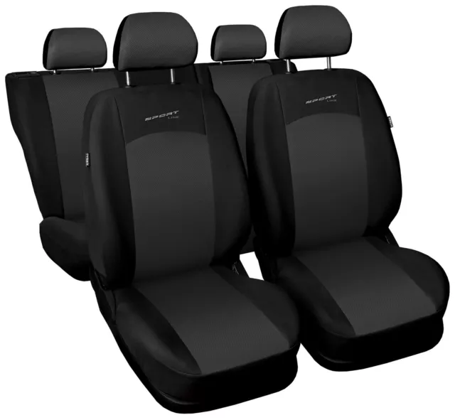 Sitzbezüge Sitzbezug Schonbezüge für Fiat Punto Dunkelgrau Sportline Komplettset
