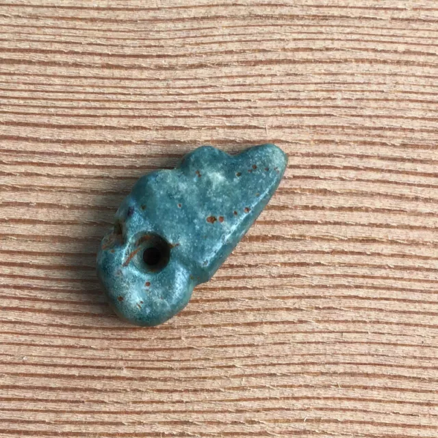 Ancient Pre Columbian Blue Green Jade Pendant Bead combine shipping #21