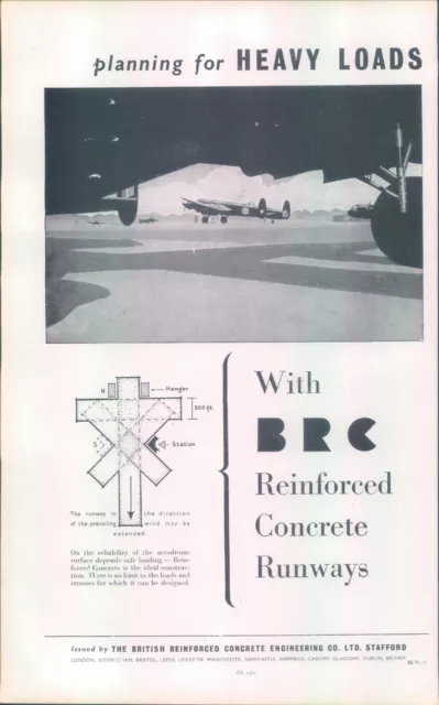 WWII BRC Reinforced Concrete Runways Advert Original from Janes aircraft 1942