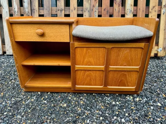 NATHAN Mid Century Vintage Retro 60s 70s Teak Telephone Table Cabinet Unit